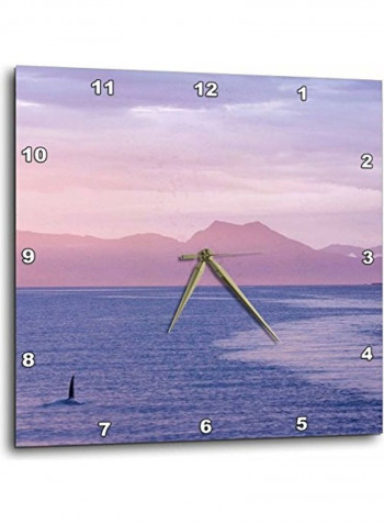 Alaska Ketchikan Orca Whales At Sunset Wall Clock Multicolour 10 X 10inch