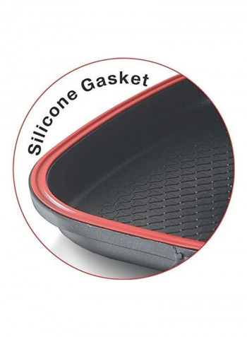 Aluminium Zest Plus Non-Stick Double Griller Black 19x12x3inch