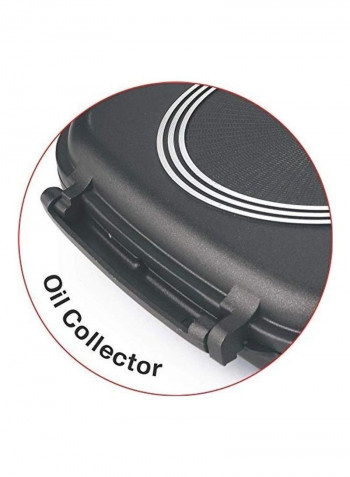 Aluminium Zest Plus Non-Stick Double Griller Black 19x12x3inch