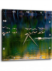 Birds Flying Over Water Printed Wall Clock Multicolour 10x10x0.1inch
