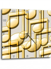 Music Note Themed Wall Clock Multicolour