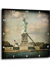 Statue Of Liberty Printed Analog Wall Clock Multicolour 10x10x0.1inch