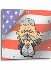 President Teddy Roosevelt With American Flag Wall Clock Multicolour 10 X 10inch