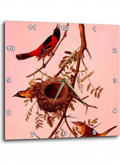 Birds With A Nest Printed Wall Clock Multicolour 10x10x0.1inch