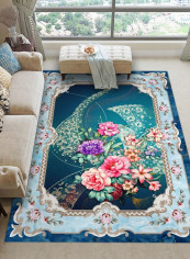 European Classical Print Living Room Rug Multicolour 50x80cm