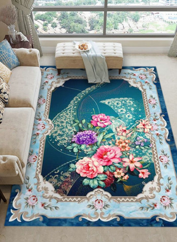 European Classical Print Living Room Rug Multicolour 50x80cm