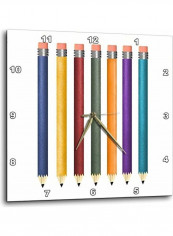 Seven Pencils Printed Wall Clock Multicolour 10x10x0.1inch