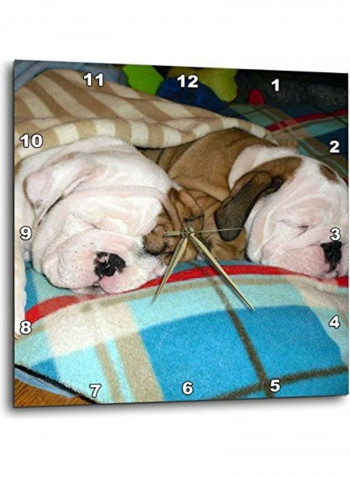 Bulldog Power Nap Printed Analog Wall Clock Multicolour 10x10x0.1inch