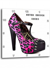 Cheetah High Heel Shoe Printed Wall Clock Multicolour 10x10x0.1inch
