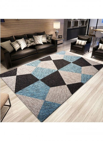 Geometric Pattern Washable Floor Mat Multicolour 120 x 160cm