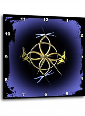A Gold Celtic Knot With Butterflies And Dragonflies Wall Clock Gold 10x10inch