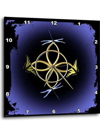 A Gold Celtic Knot With Butterflies And Dragonflies Wall Clock Gold 10x10inch