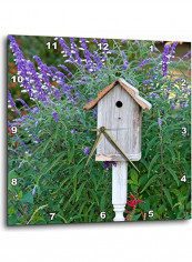 Birdhouse In Garden Themed Wall Clock Multicolour