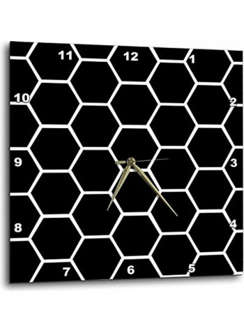 Honeycomb Hexagon Pattern Wall Clock Black/White