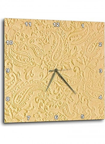 Photo Of Gold Paisley Design Wall Clock Gold 10x10inch