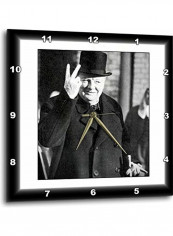 Vintage Photo Of Winston Churchill Wall Clock Multicolour 10x10inch