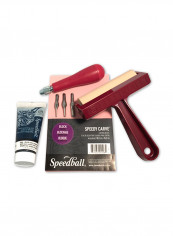 Block Printing Tool Kit Brown/Red/Beige