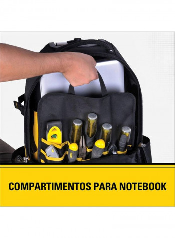 Multipurpose Backpack For Tools Yellow/Black/Silver 360x540x230millimeter