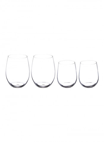 4-Piece Tumbler Set Clear 9.8x7.8x4.2inch