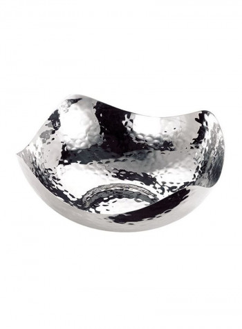 HAMMERED FLOWER SHAPED BOWL silver 33.5cm