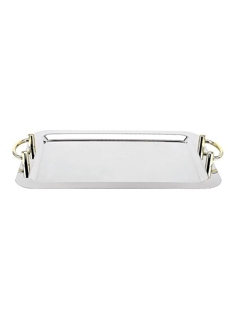 Stackable Tray With Handle Silver 63.5cm