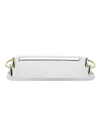 Stackable Tray With Handle Silver 63.5cm