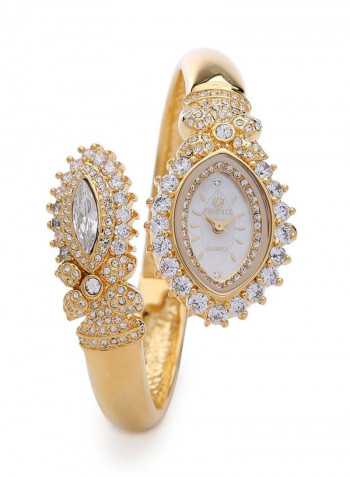 Women's 22K Gold Plated With Crystal Analog Watch P-21893