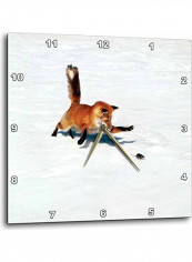 DPP 62613 1 Fox Hunting A Mouse In The Snow Wall Clock Multicolour 10x10inch