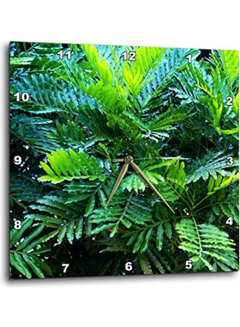 Luscious Fern Themed Wall Clock Green