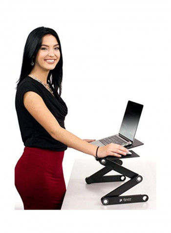 Portable Adjustable Aluminium Laptop Black