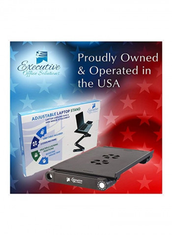 Portable Adjustable Aluminium Laptop Black