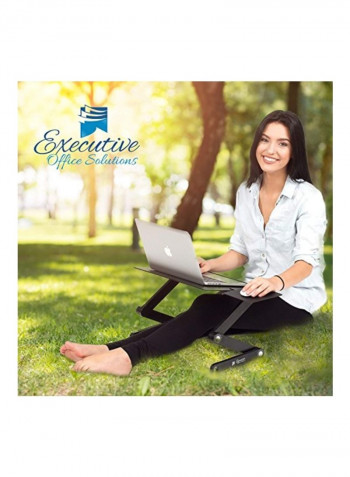 Portable Adjustable Aluminium Laptop Black