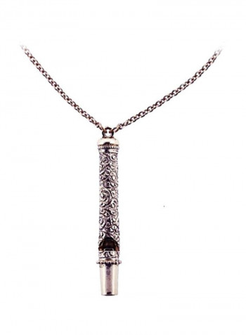 Silver Plated Whistle Pendant Necklace