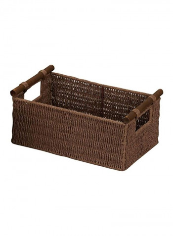 3-Piece Wicker Storage Basket Brown 6x14.5x9.5inch