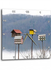 Bird House Printed Analog Wall Clock Multicolour 10x10x0.1inch