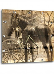 DPP 184525 1 Amish Bringing Home A New Horse Sepia Wall Clock Multicolour 10x10inch