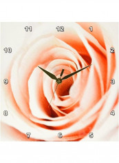 DPP_201091_1 a Wonderful Peach Rose with a Drawing Effect Wall Clock, 10 by 10-Inch Multicolour 10x10inch