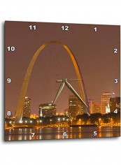 Gateway Arch St Louis Mississippi River Wall Clock Multicolour 10x10inch