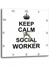 Keep Calm Im A Social Worker Wall Clock Multicolour 10 X 10inch