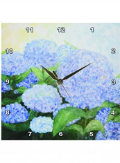 Painting Of Periwinkle Blue Hydrangeas Wall Clock Blue 10 x 10inch