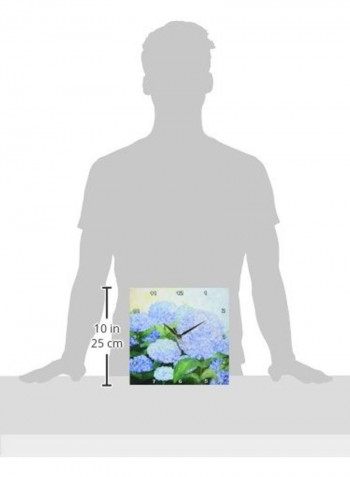 Painting Of Periwinkle Blue Hydrangeas Wall Clock Blue 10 x 10inch