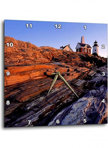 Pemaquid Lighthouse  Wall Clock Multicolour 10x10inch