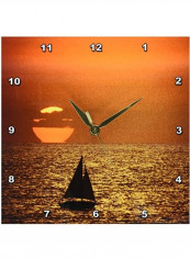 Sailboat At Sunset Printed Wall Clock Multicolour 10 x 10inch