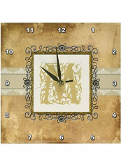 DPP 186359 1 M Initial Vintage Elegant Vines Wall Clock Multicolour 10x10inch