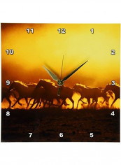 DPP 93418 1 Wild Kiger Mustang Horse Kicking Up Wall Clock Multicolour 10x10inch