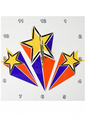 Super Hero Stars Cartoon Wall Clock Multicolour 10x10inch