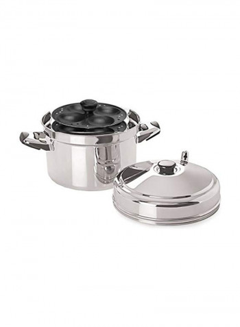 6-Rack Nonstick Idli Cooker Silver 12 x 8.5 x 8.5inch