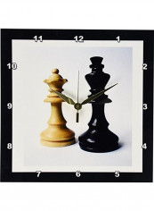 King N Queen Of Chess Printed Wall Clock Multicolour 10 x 10inch