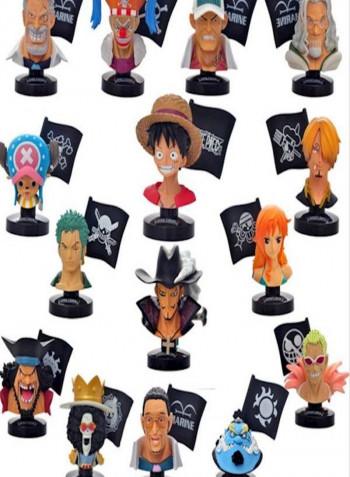 15-Piece Decorative Sea Thief Lufei Bust Stickers For Car