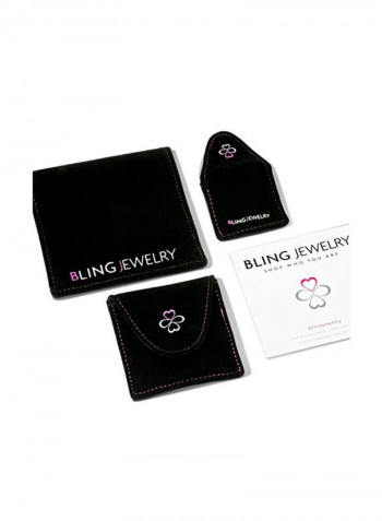 925 Sterling Silver 3 Row Cubic Zirconia Studded Wedding Ring